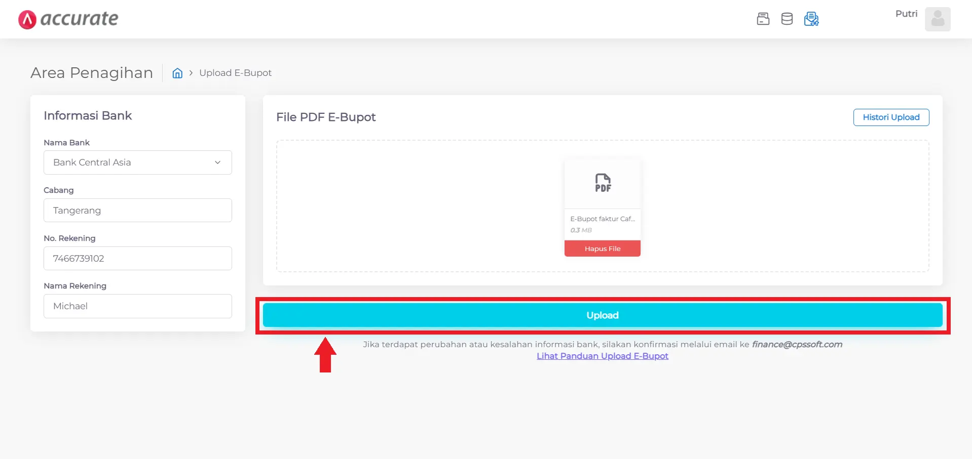 Cara upload e-Bupot PPh 23 Accurate Online